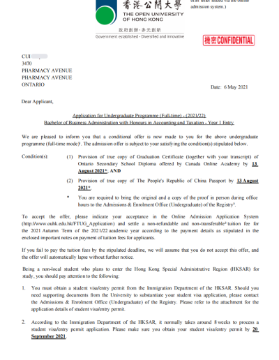 Cui Yaqi OUHK Accounting and Taxation